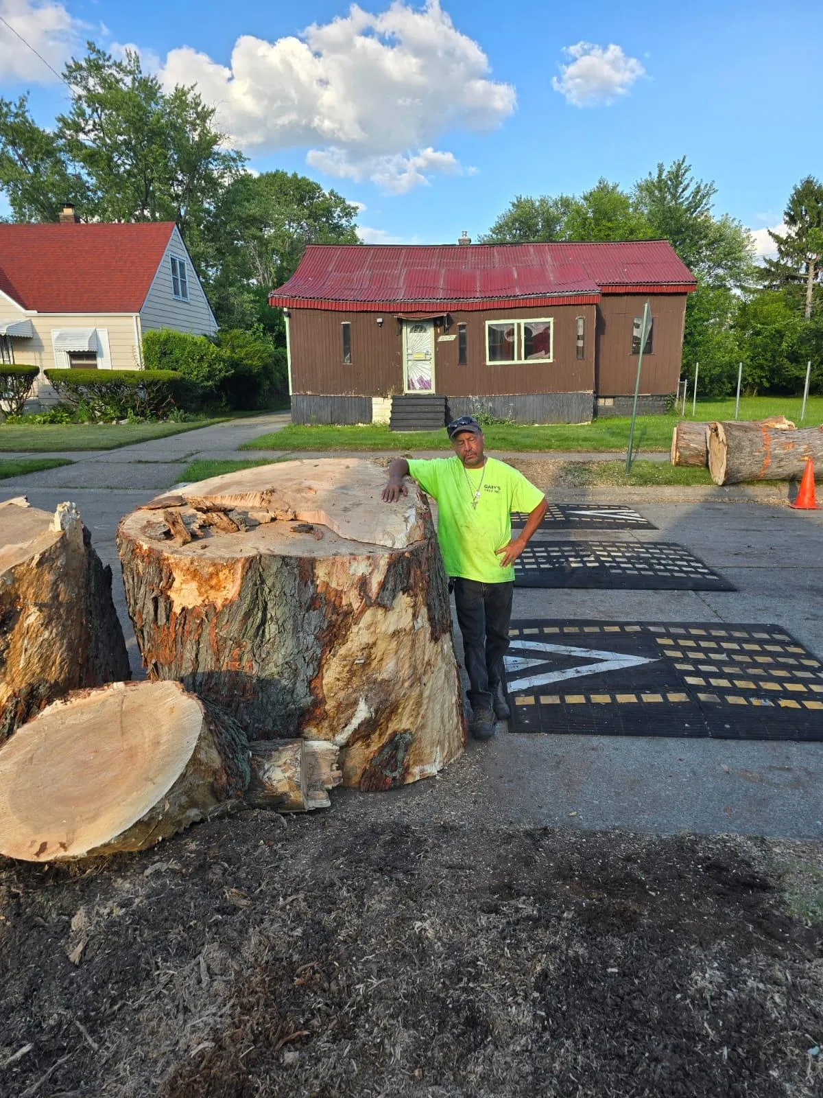 Stump grinding work